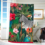 Tropical Zoo Printed Velour 90x180cm Cotton Beach Towels