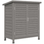 Garden Storage Shed Solid Fir Wood Garage Organisation | Gray