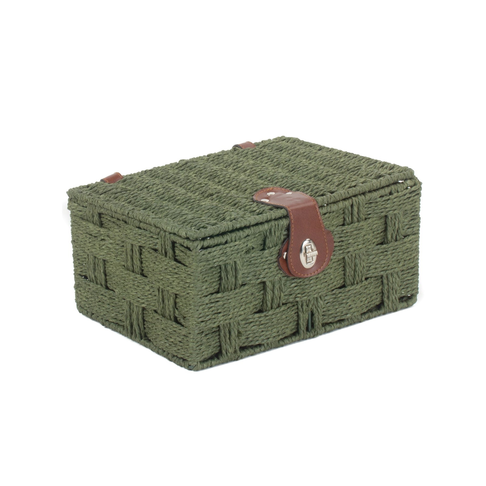 Red Hamper Green Twisted Paper Rope Storage Basket