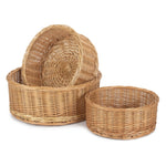 Red Hamper Wicker Round Straight Sided Tray