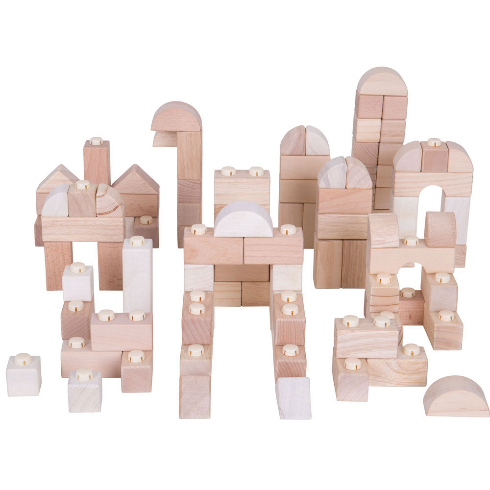 Clicking Wooden Blocks With Storage Box - 100 Pieces