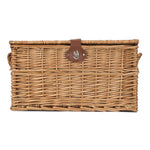 Four Person Green Tweed Chest Picnic Wicker Basket