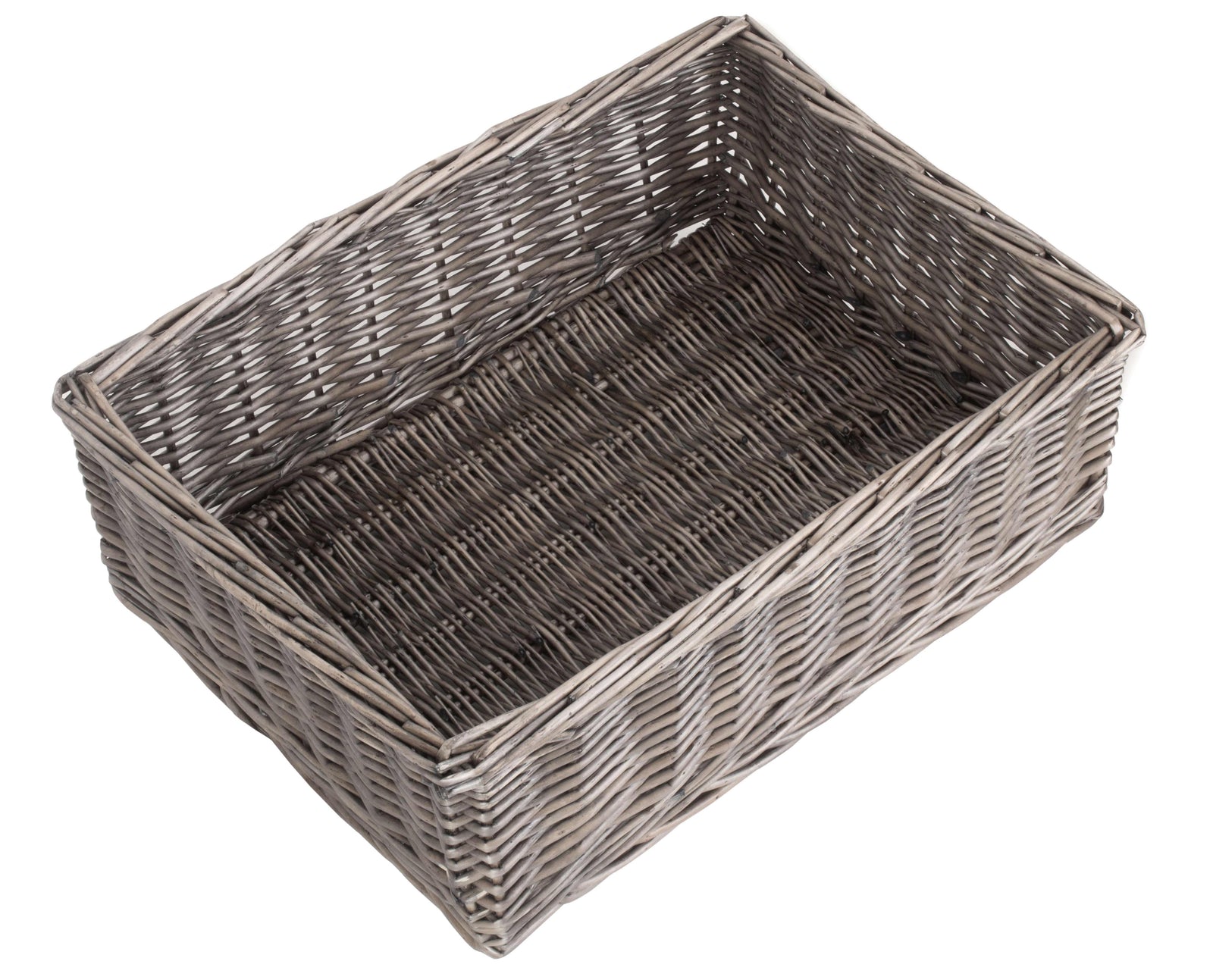 Antique Wash Finish Wicker Tray | Large | Brown