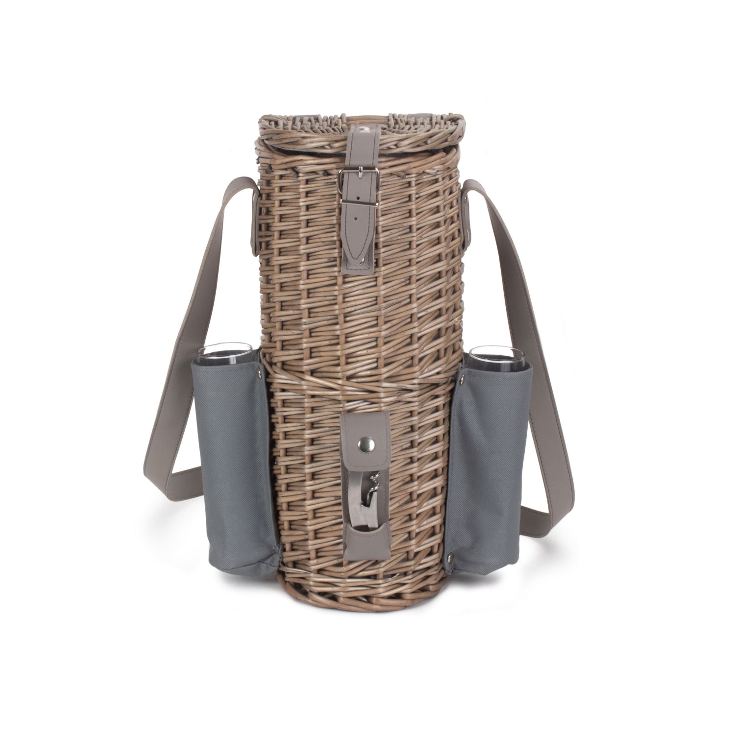 Single Bottle And 2 Champagne Glass Carrier With Shoulder Strap