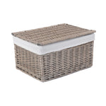 Red Hamper Wicker Antique Wash Cotton Lined Storage Basket