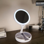 Portable Led Vanity Mirror, 2-sided, 10x Magnifying