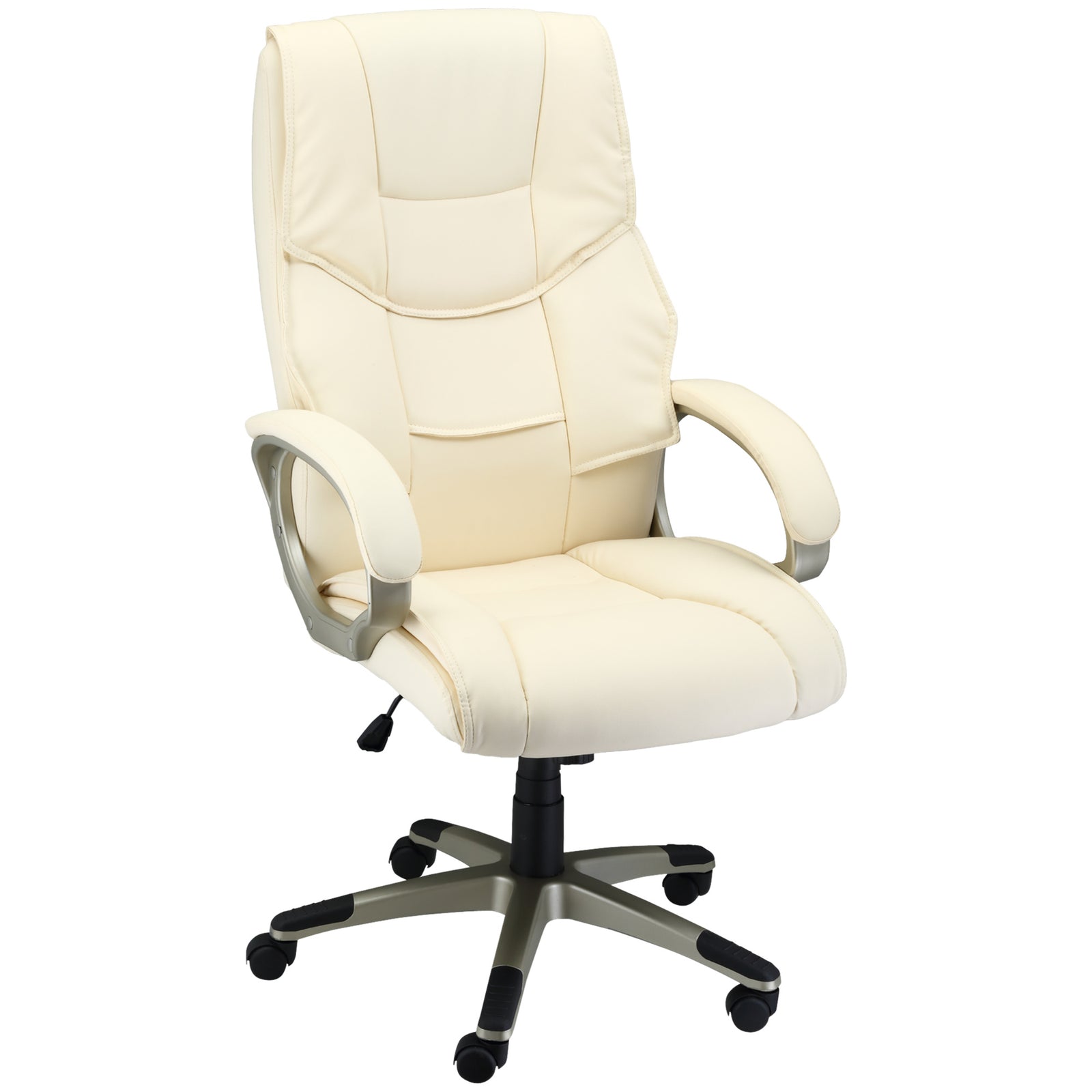 High Back Faux Leather Office Chair | Cream