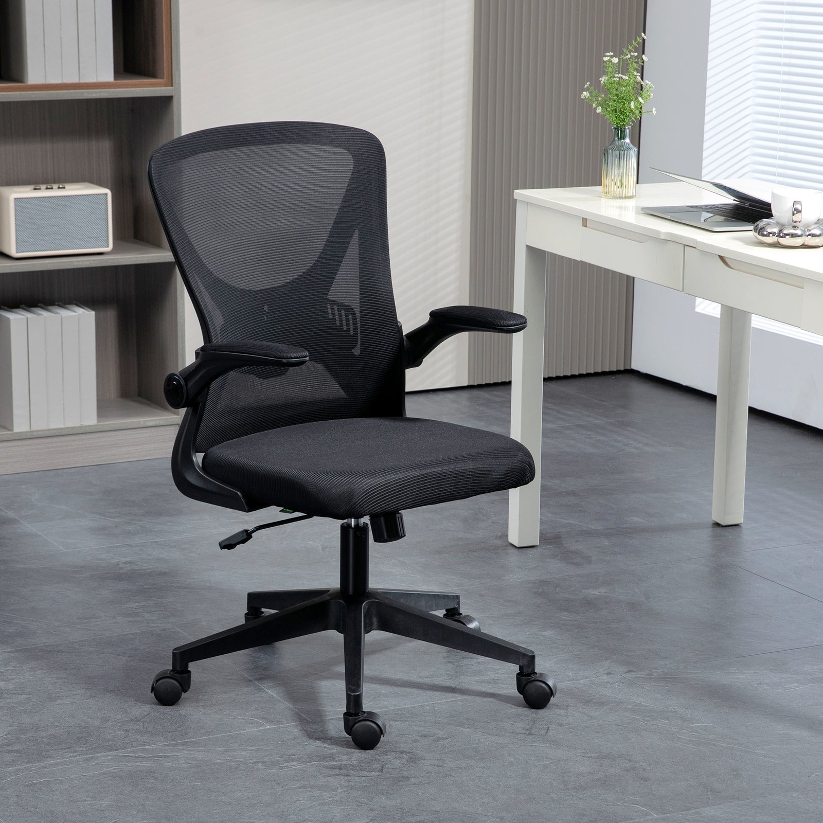 Mesh Office Chair Flip-up Armrests | Black