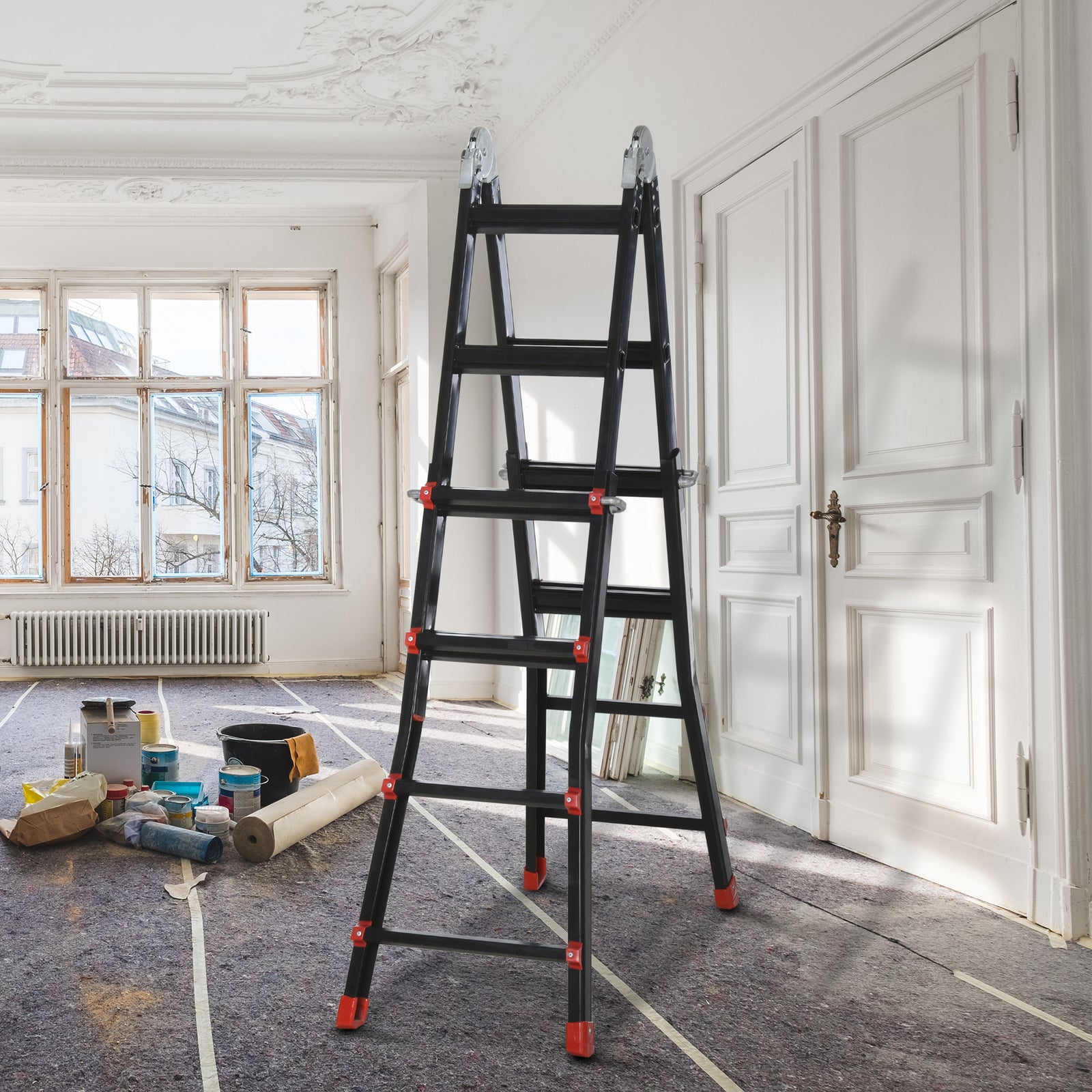 4m Aluminium Duo Ladder, Telescopic, Multipurpose