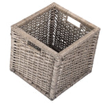 Red Hamper Wicker Wooden Framed Split Willow Storage Basket