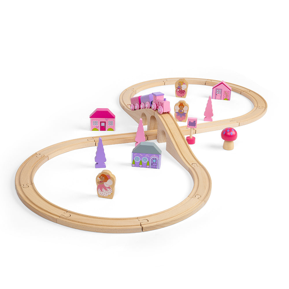 Bigjigs Toys Wooden Fairy Figure of Eight Train Set - 35 Pieces