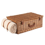 Wicker Deluxe Fully Fitted Traditional Picnic Basket | 4-Person | White