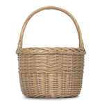 Antique Wash Wicker Round Orchard Shopping Basket