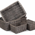 Red Hamper Antique Wash Finish Wicker Tray