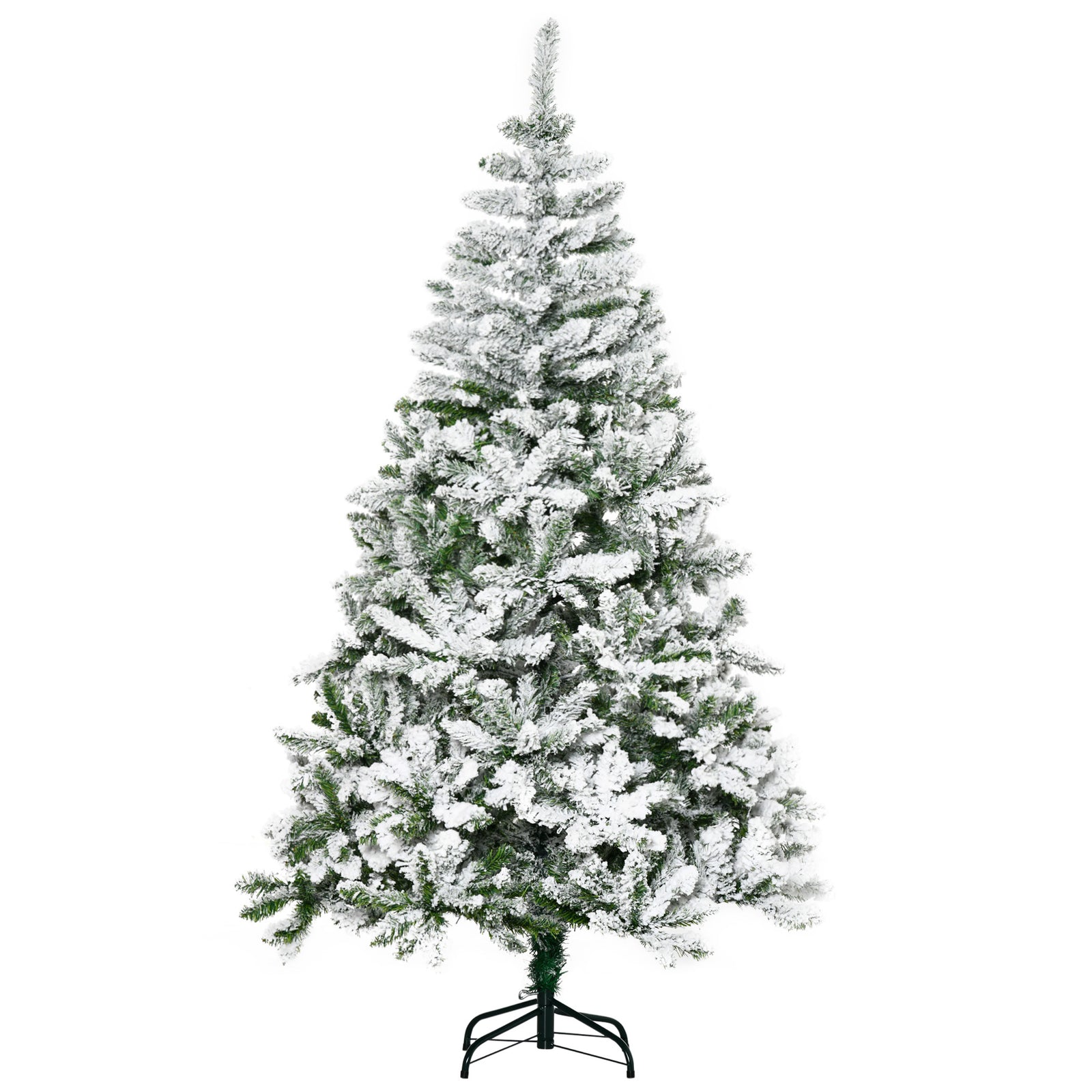 5/6ft Snow Flocked Christmas Tree, Realistic Tips | 6ft | Green