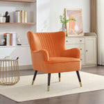 Madison Velvet Fabric Accent Chair | Orange