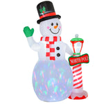 8ft Christmas Inflatable Snowman With Street Lamp Lighted