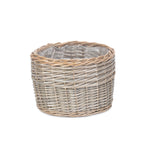 Red Hamper Wicker Round Antique Wash Planter