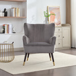 Madison Velvet Fabric Accent Chair | Gray