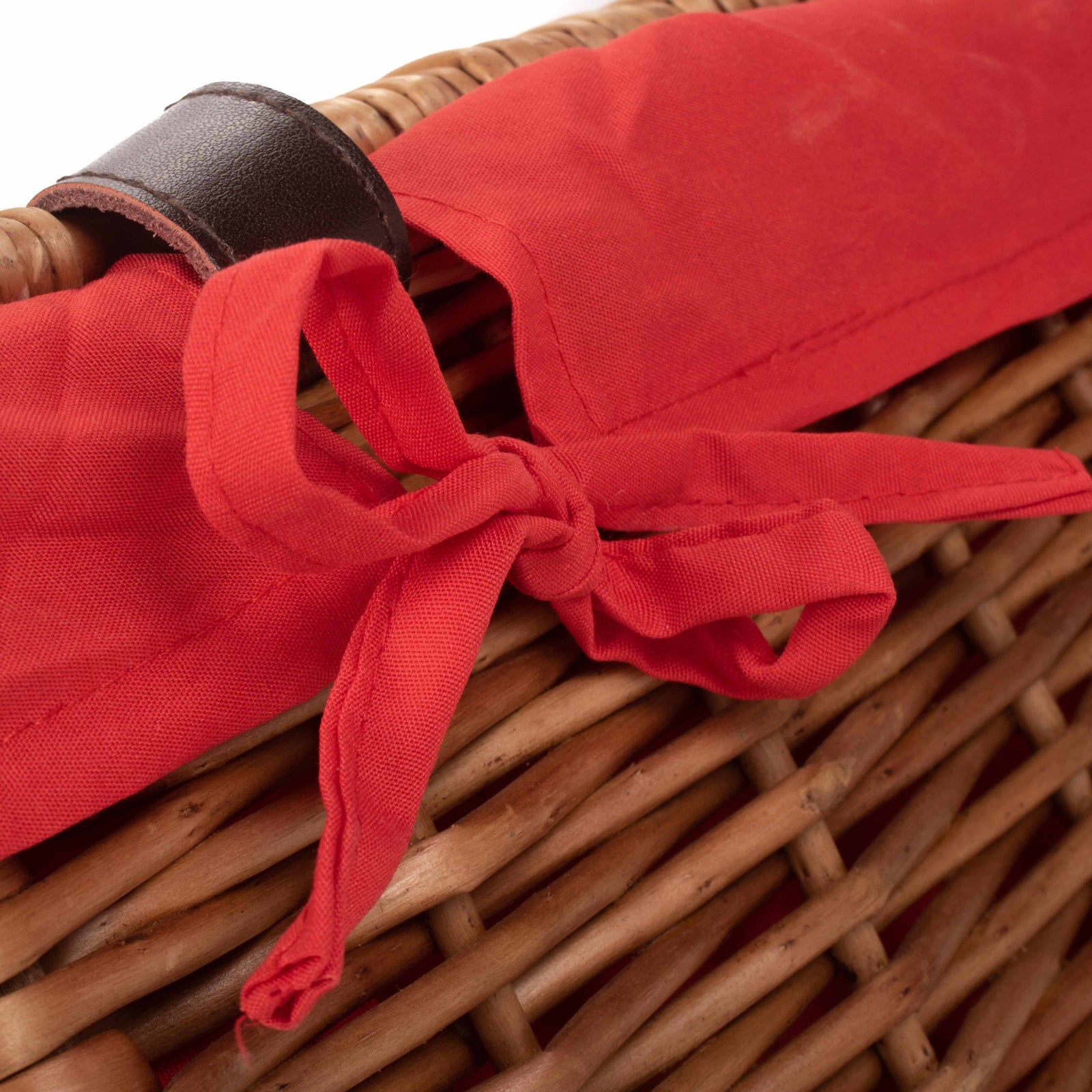 Wicker Double Steamed 40cm Picnic Basket | Red