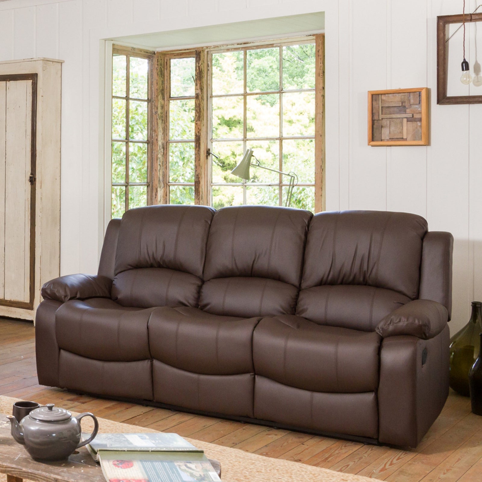 Glendale 3 Seat Manual Recliner Sofa | 3 | Brown