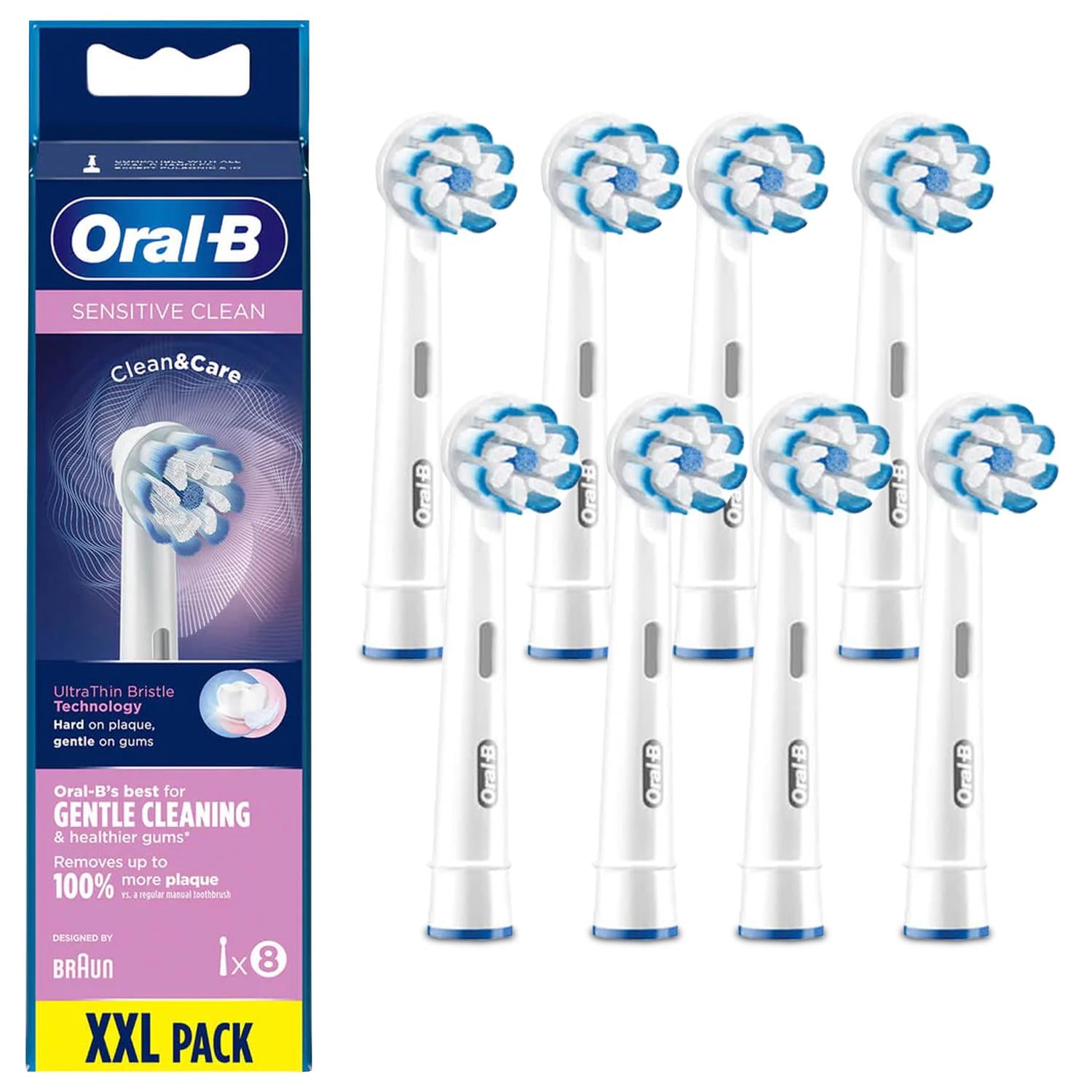 Sensi Clean Power Toothbrush Refill Heads, Pack Of 8