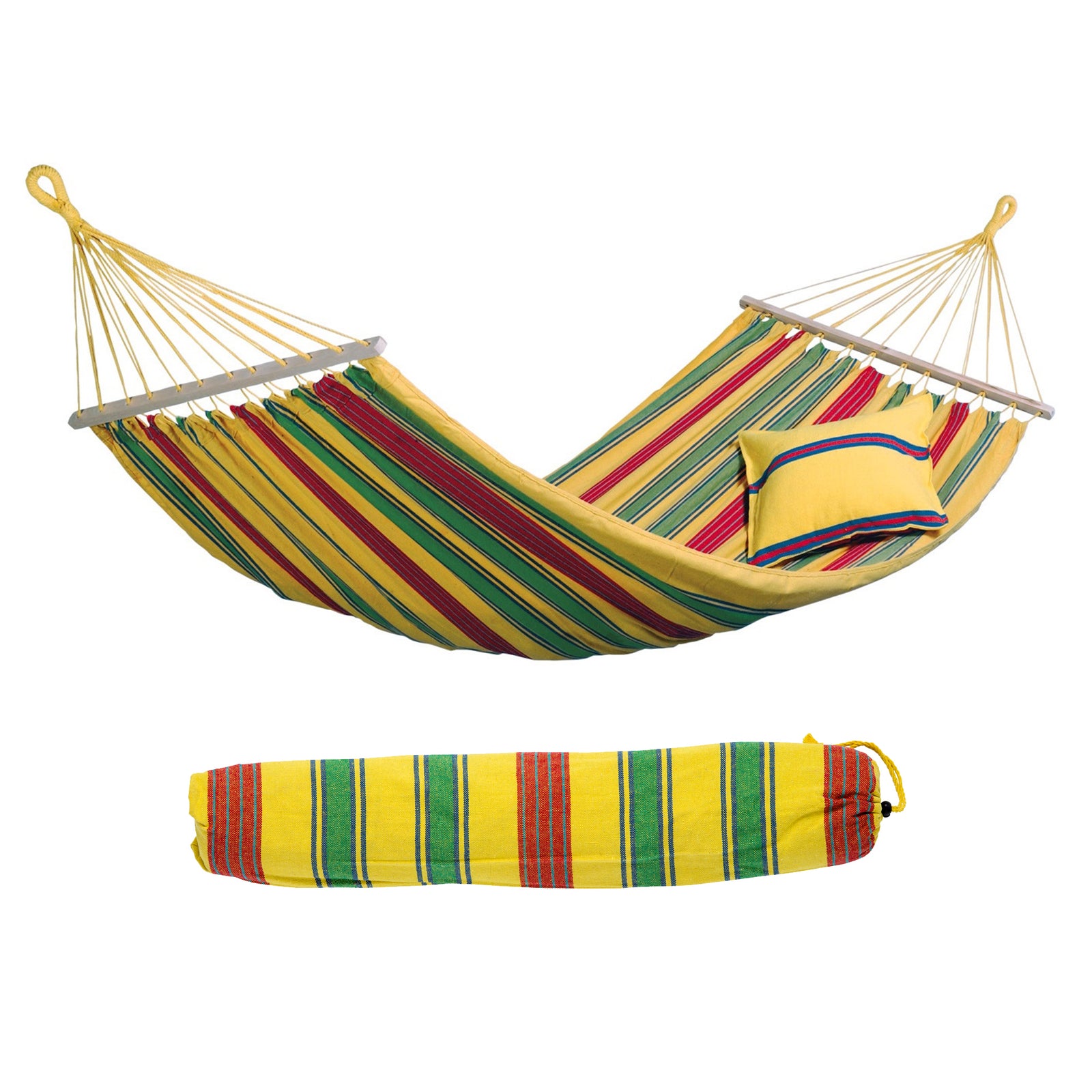 Amazonas Aruba Single Spreader Bar Weatherproof Garden Hammock With Tree Fixings - Vanillia