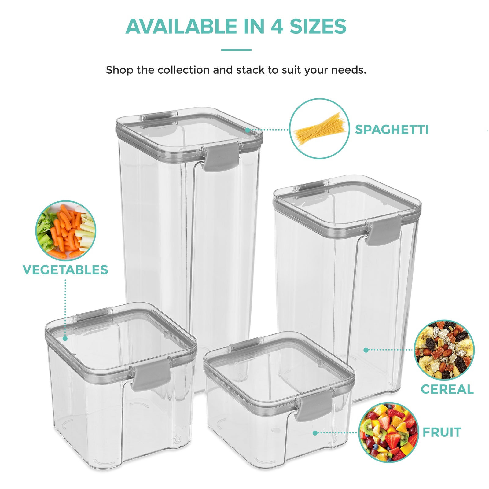 Airtight Pantry Small Containers - Set Of 2