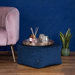 Amara Velvet Bean Bag Pouffe | Navy Blue