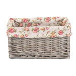 Wicker Antique Wash Garden Rose Willow Storage Baskets | Small | Red