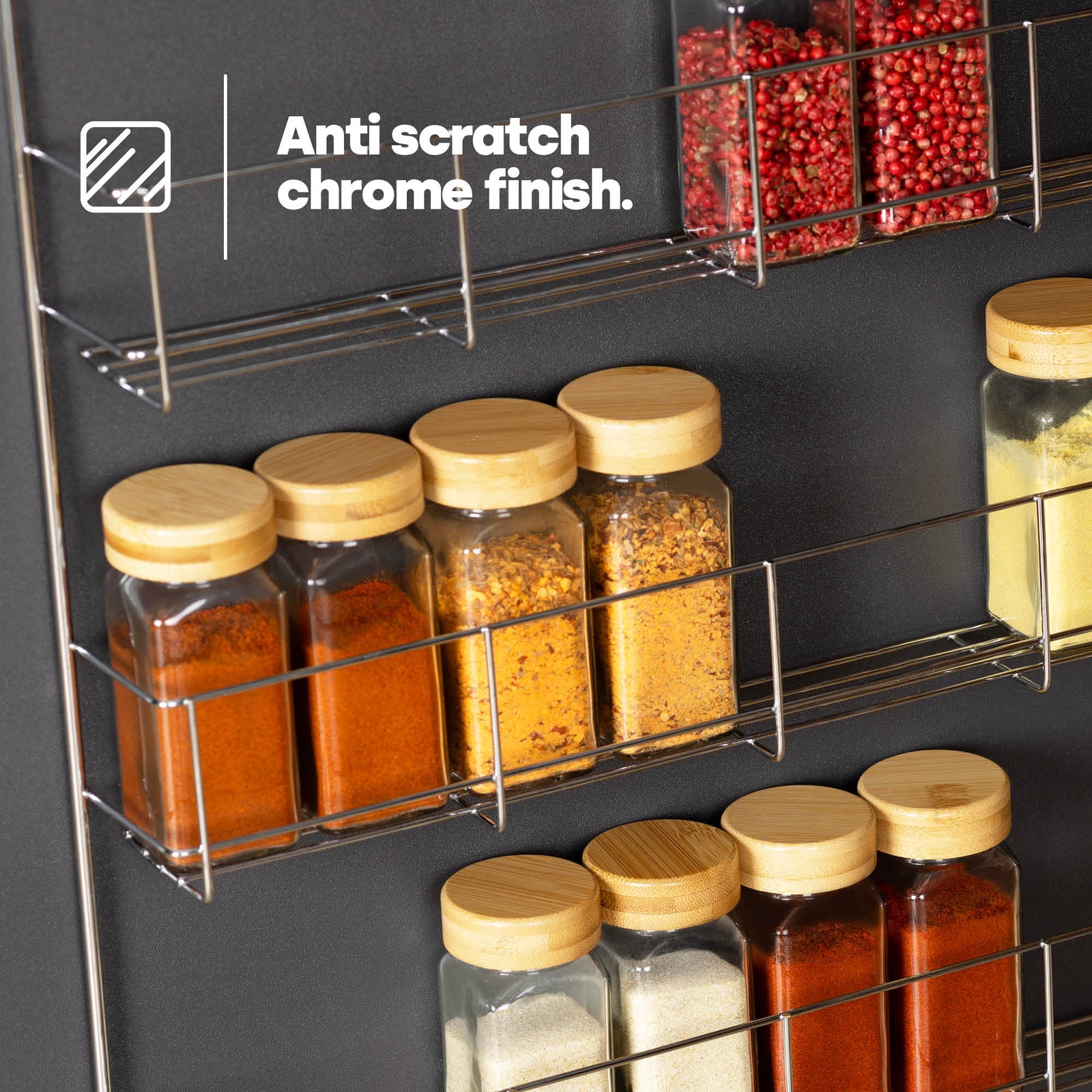 Cupboard Door Spice Rack - 4-tier