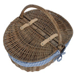 Wicker Antique Wash Finish Oval Picnic Basket | Brown