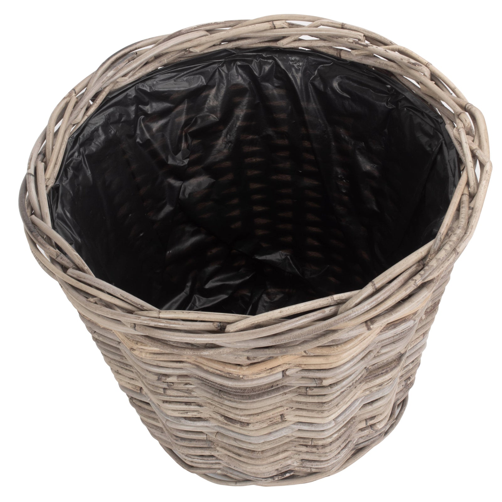Red Hamper Tapered Rattan Round Planter With Plastic Lining