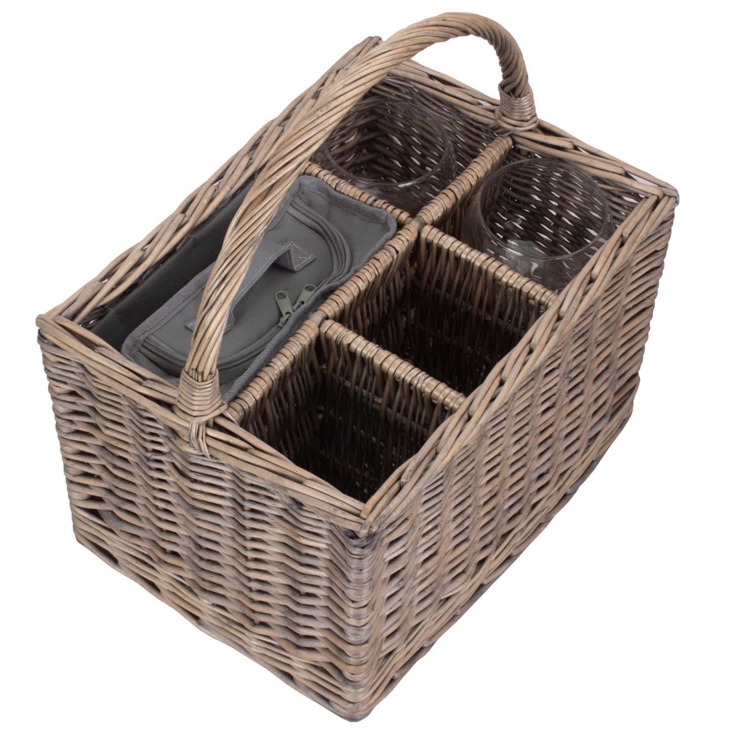 Red Hamper Grey Gin Picnic Drinks Wicker Basket