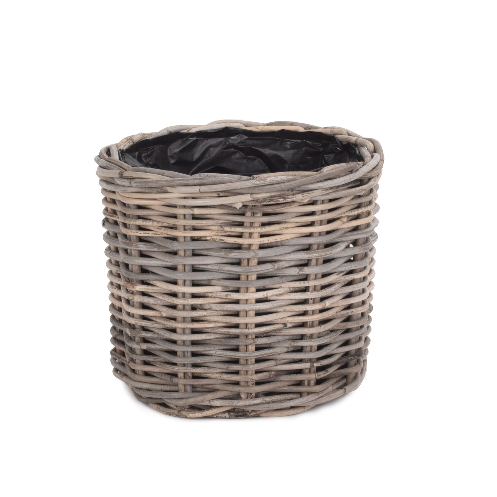 Rattan Round Planter With Plastic Lining | Small | Brown