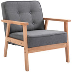 Accent Chair Linen Armchair With Armrests Living Room