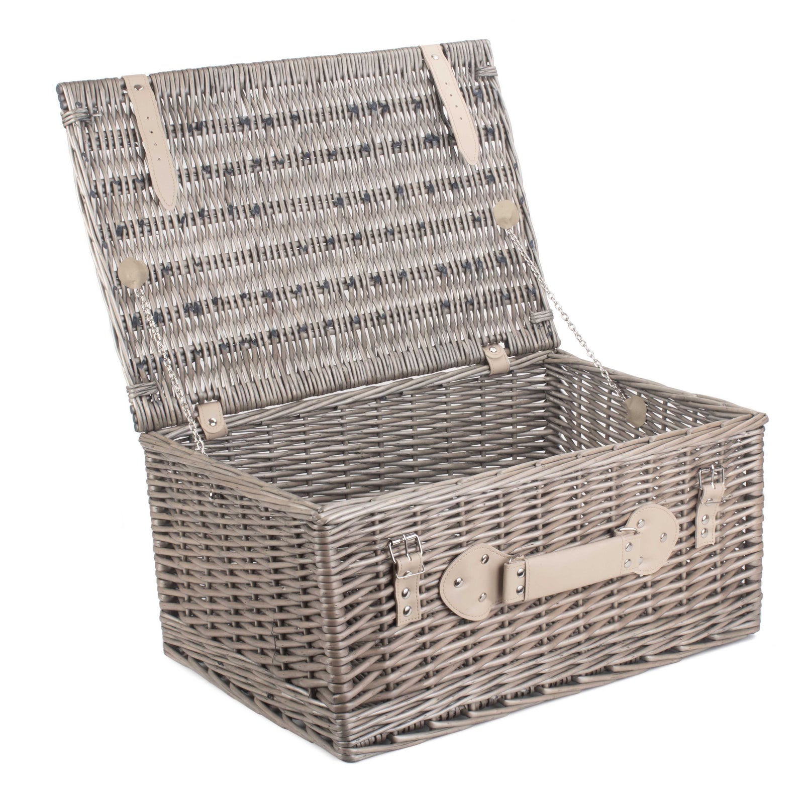 Wicker 51cm Antique Wash Picnic Basket | Gray