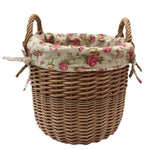 Red Hamper Light Steamed Garden Rose Cotton Lined Laundry Bins