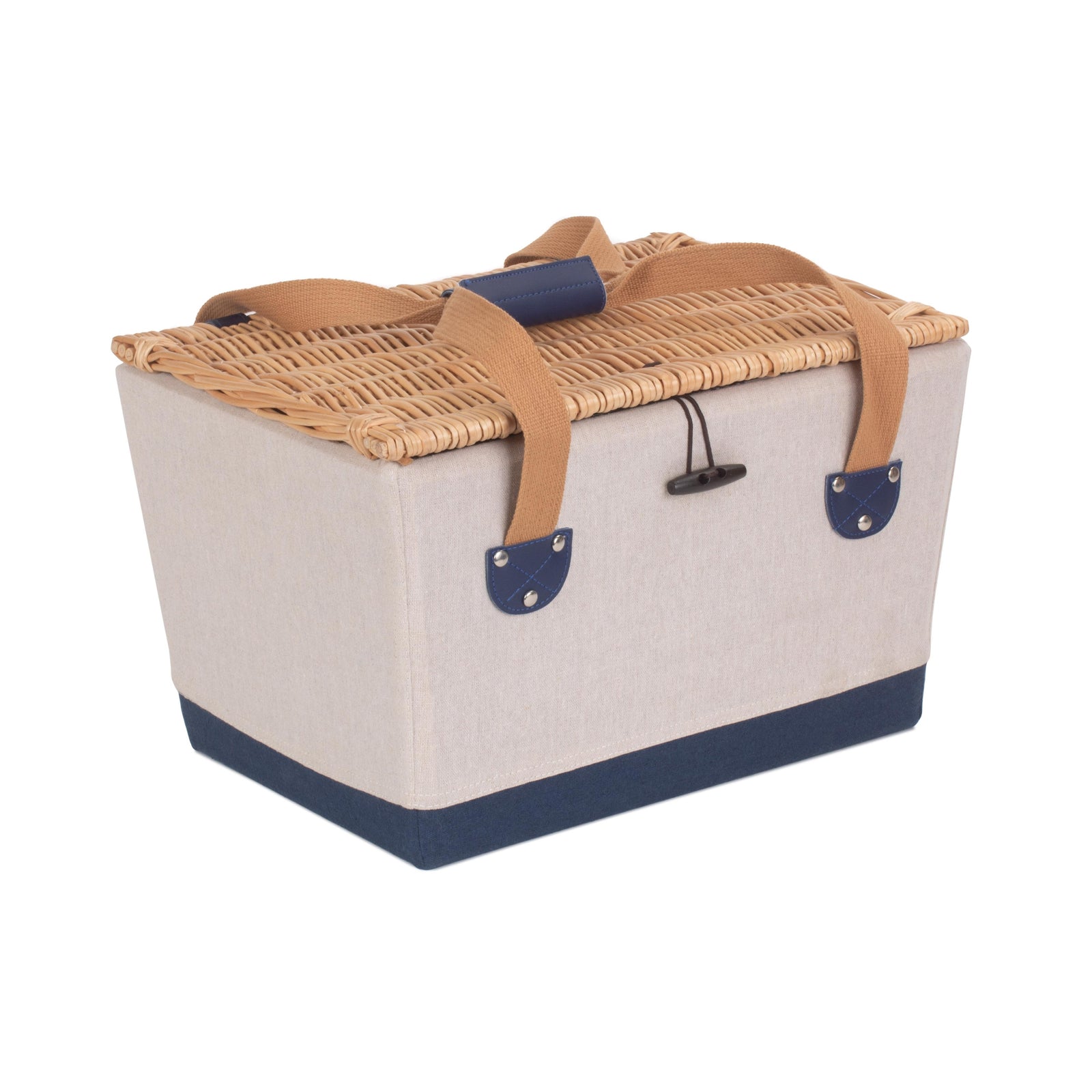 2 Person Nautical Fitted Picnic Wicker Basket