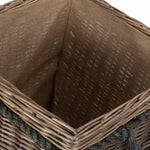 Wicker Square Rope Handled Log Storage Basket