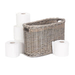 Wicker Oval Toilet Roll Storage Basket