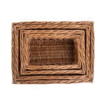 Wicker Double Steamed Open Storage Basket | Set-of-4 | Brown