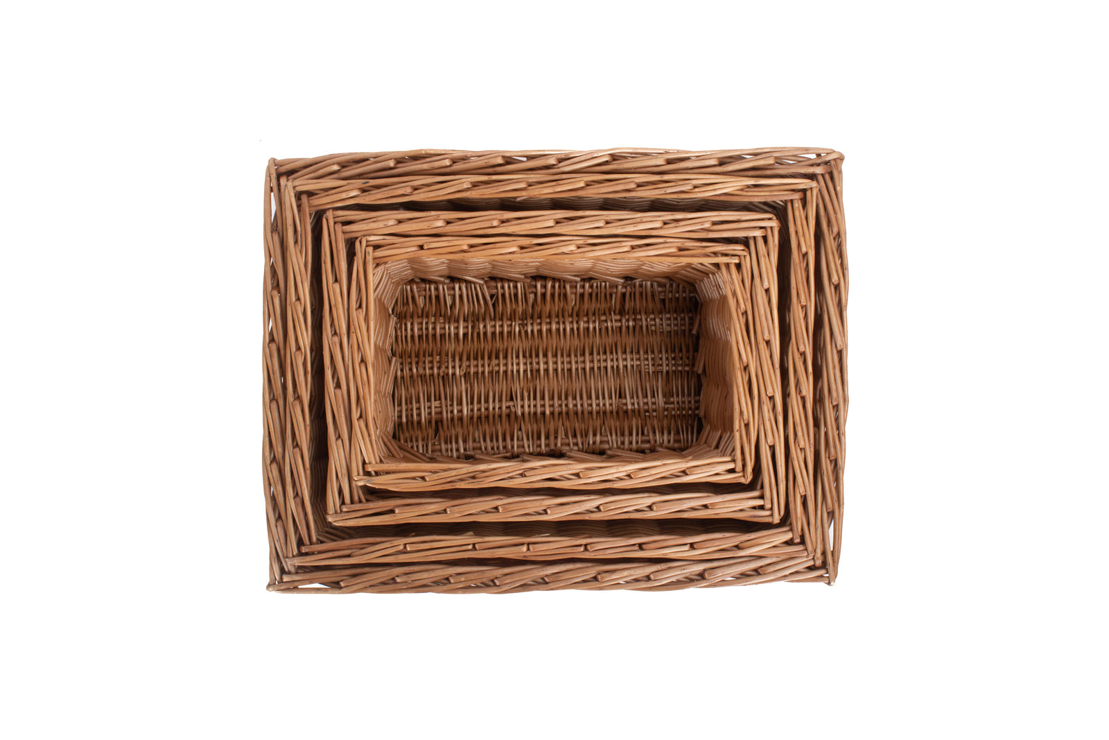 Wicker Double Steamed Open Storage Basket | Set-of-4 | Brown