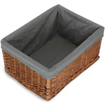 Red Hamper Double Steamed Grey Cotton Lined Willow Storage Baskets