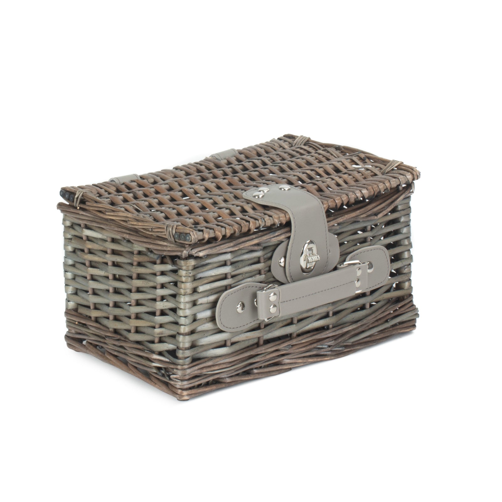 Wicker Small Antique Wash Split Willow Chest Hamper Basket