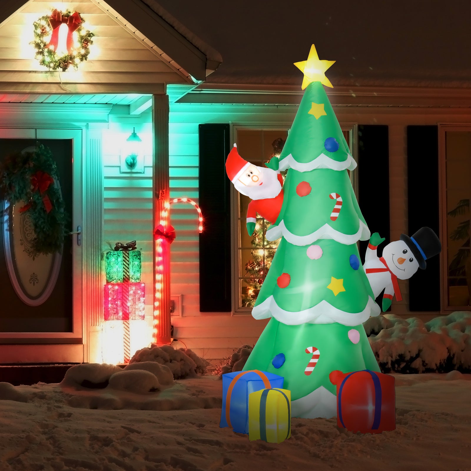 7ft Christmas Inflatable Tree Led Lighted Indoor Outdoor