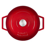 Cast Iron Casserole Dish 26cm Oven Proof Enamelled Pan With Lid | Red