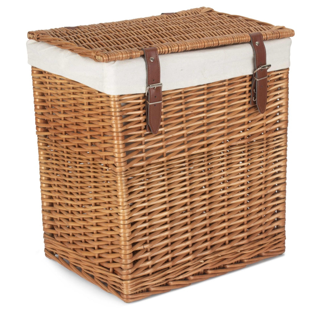 Red Hamper White Cotton Lined Boutique Double Steamed Laundry Baskets