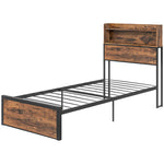 Single/double/king Bed Frame With Storage Headboard | Single | Brown