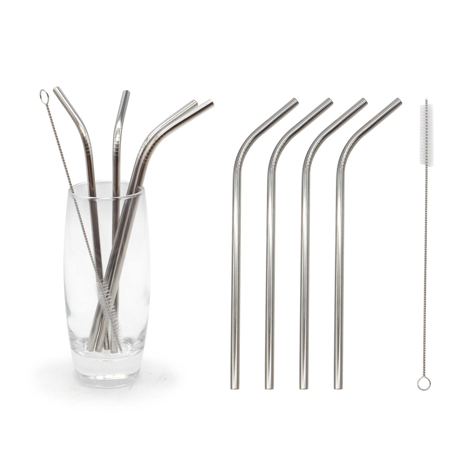 Reusable Straws Stainless Steel 8 Piece Set Eco Friendly